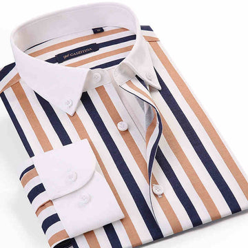 Pure Cotton Striped Business Casual Shirt