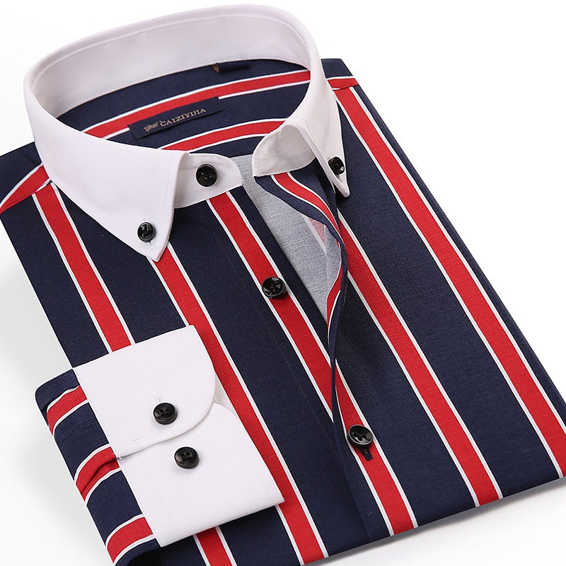 Pure Cotton Striped Business Casual Shirt