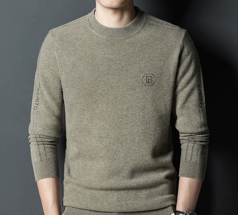 Men's New Warm Fashion Crew Neck Sweater