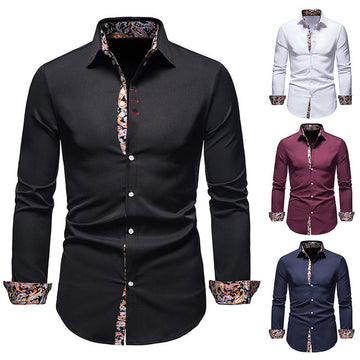 Men's plus size casual printed shirt