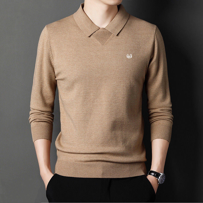 Men's winter warm lapel sweater