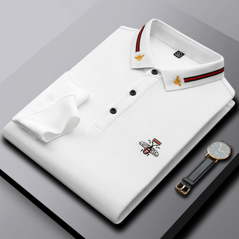 Men's business plus size embroidered polo shirt