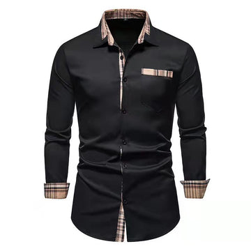 Fashion men's solid color printed  shirt