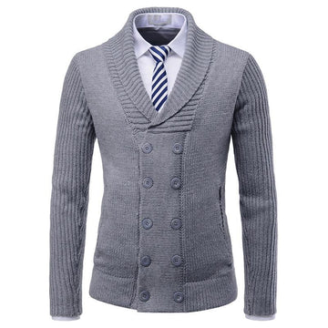 Men's Business Double-Breasted Cardigan Sweater