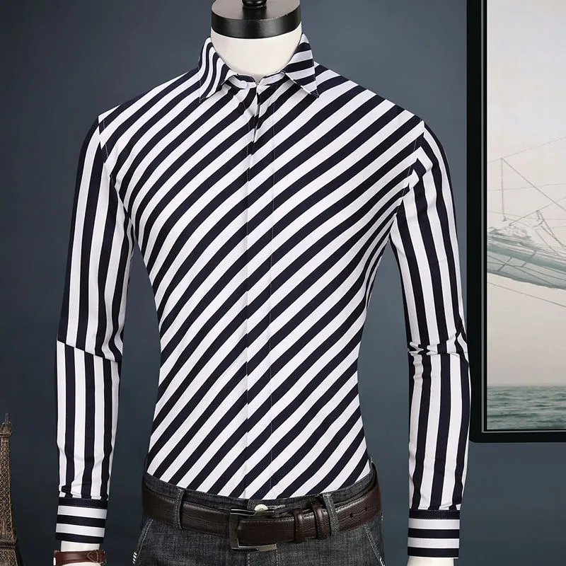 Classic business casual striped shirt