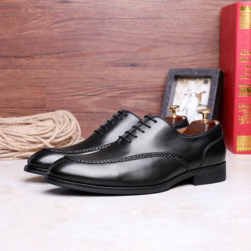 Men's Large Size Cowhide Elegant Business Formal Leather Shoes