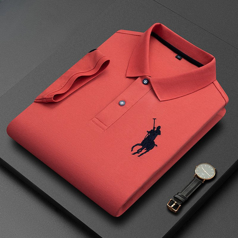 New embroidered casual loose polo shirt