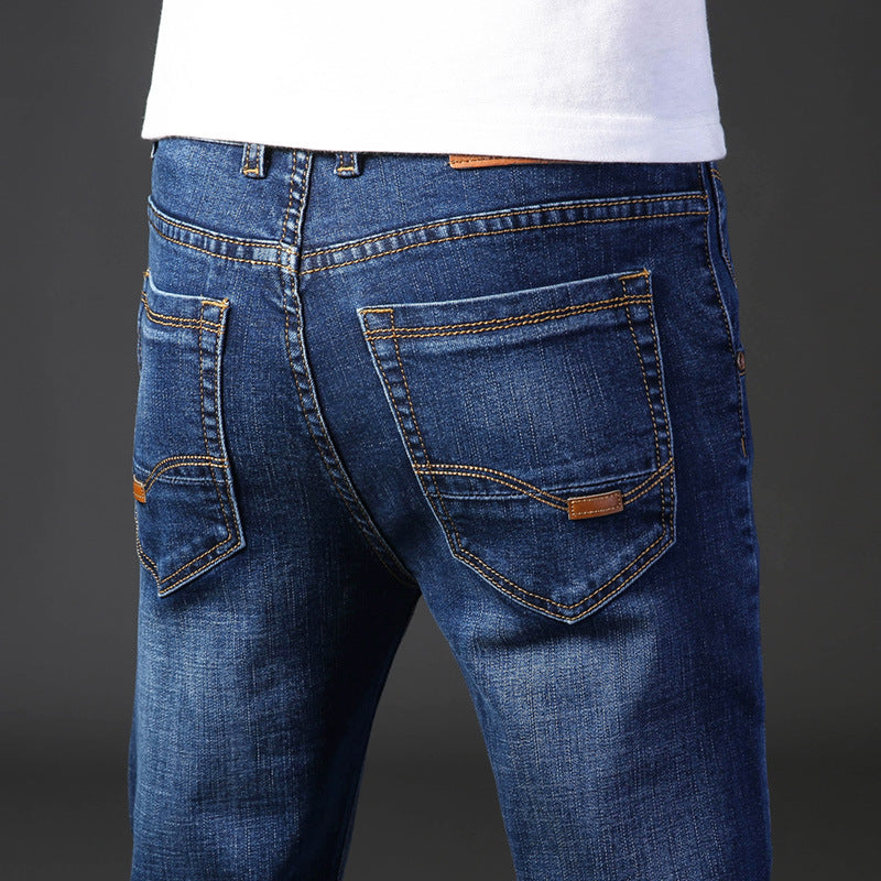 New high elastic slim fit casual jeans