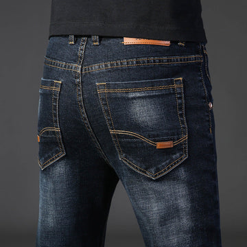 New high elastic slim fit casual jeans