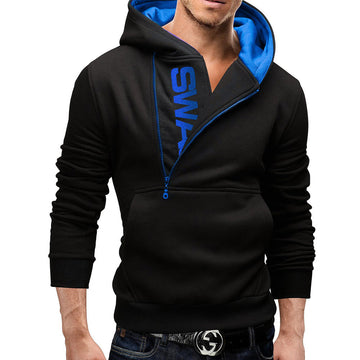 Side Zip Contrast Hoodie