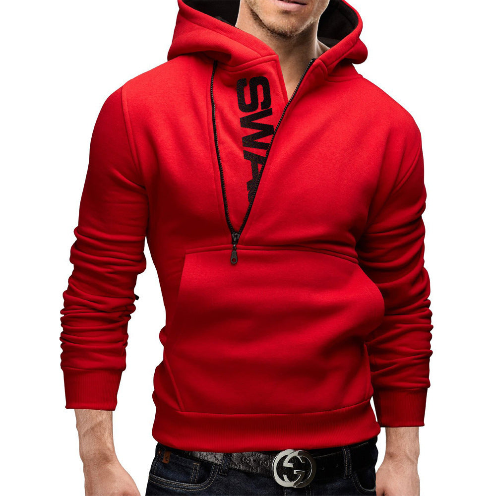 Side Zip Contrast Hoodie