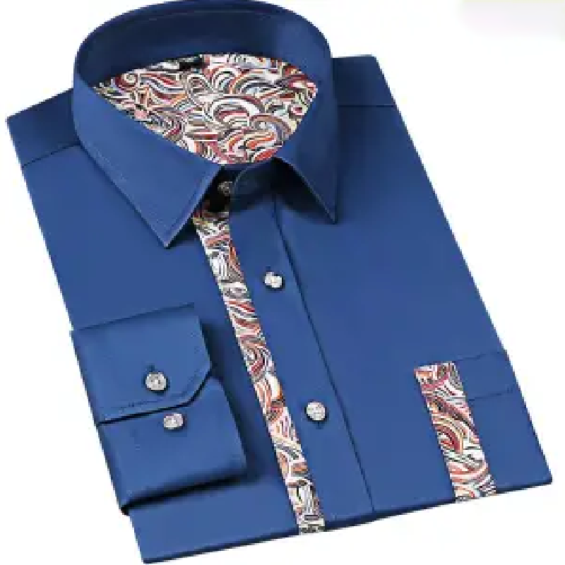 High-end flower collar men's shirt