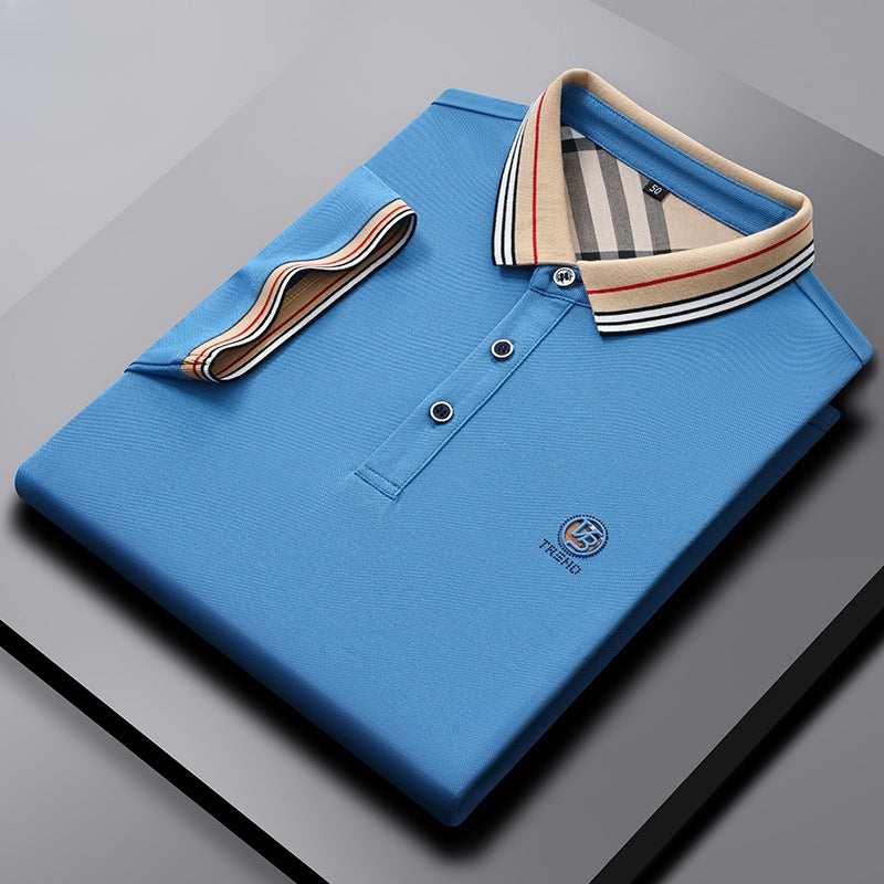 New men's lapel embroidered polo shirt