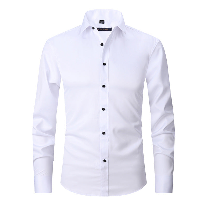 Men's Plus Size Elastic Non-iron Shirt