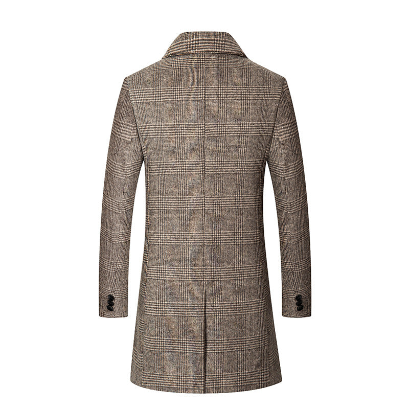 Men's Business Long Woolen Blazer Coat