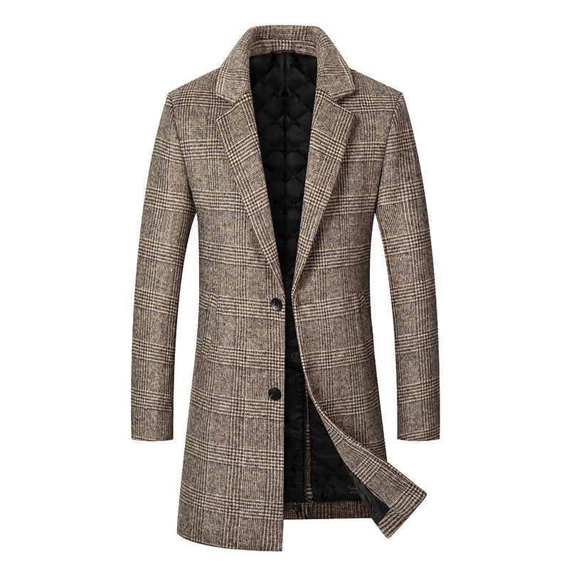 Men's Business Long Woolen Blazer Coat