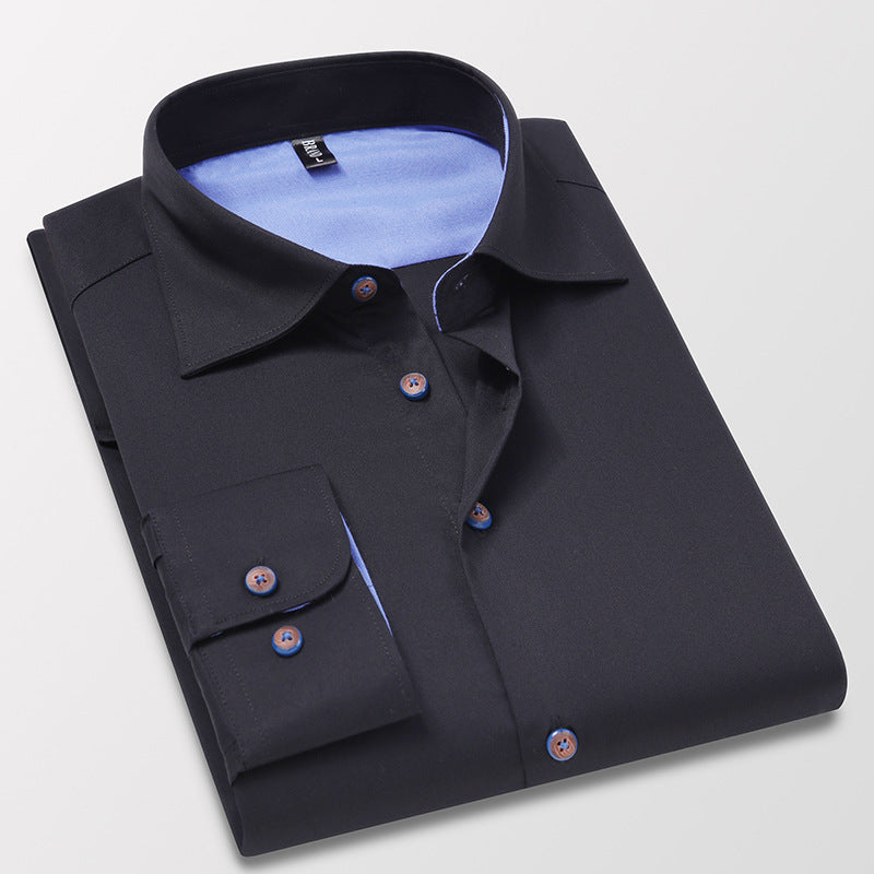 Non-iron business professional long-sleeved shirt