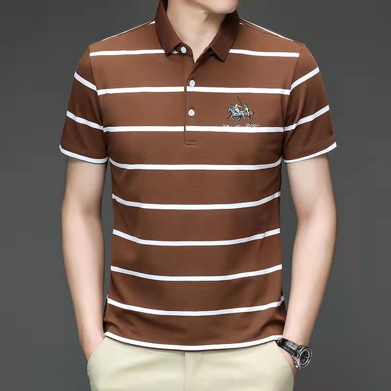 classic striped business casual polo