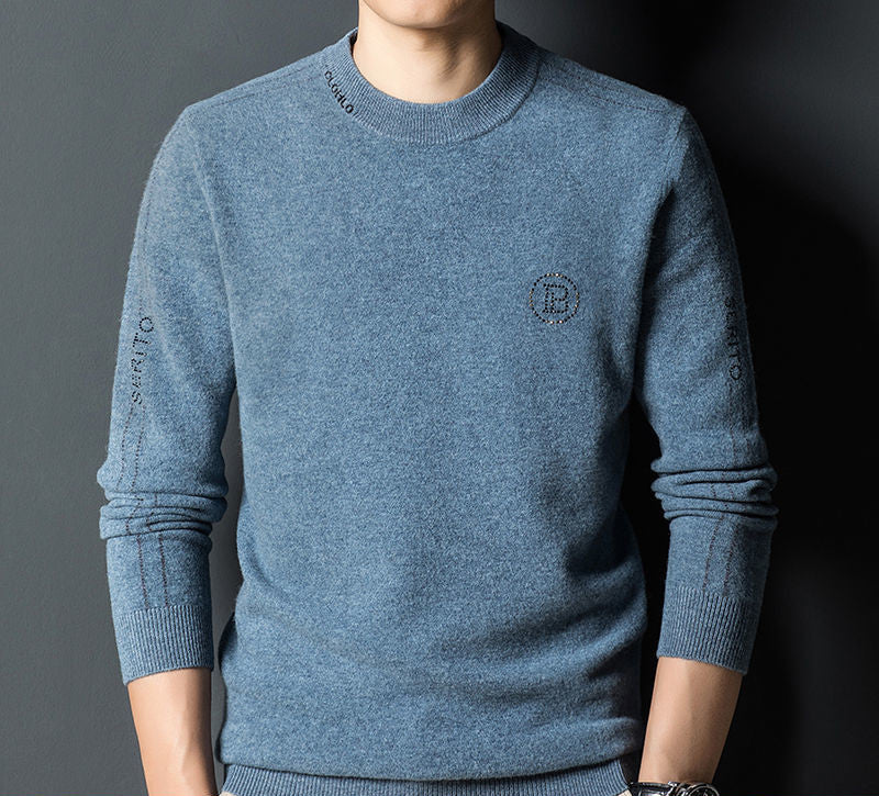 Men's New Warm Fashion Crew Neck Sweater