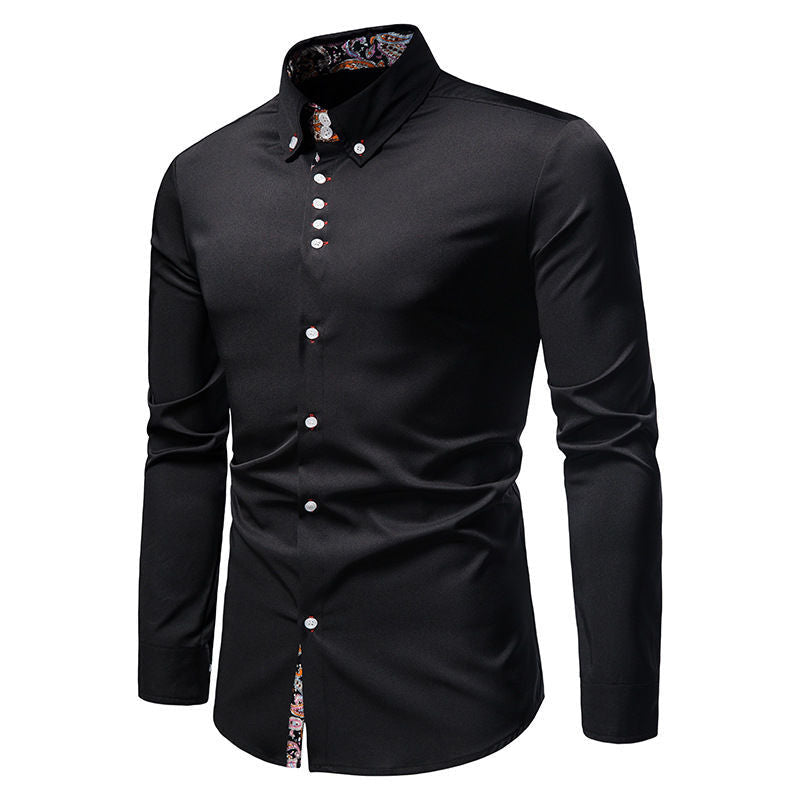 Men's plus size casual printed shirt