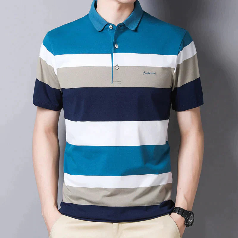 The New Striped Comfortable And Breathable Polo