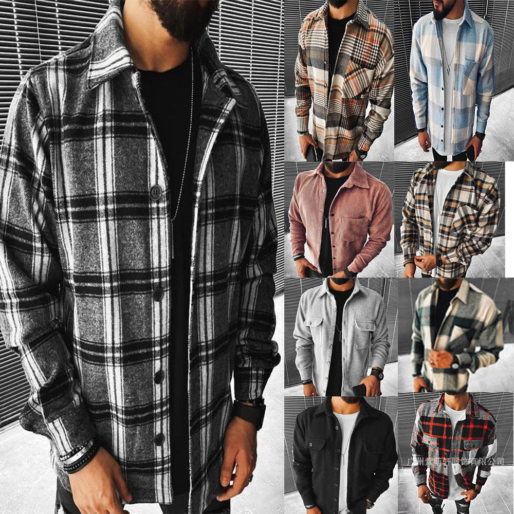 2022 New Printed Plaid Shirt Coat