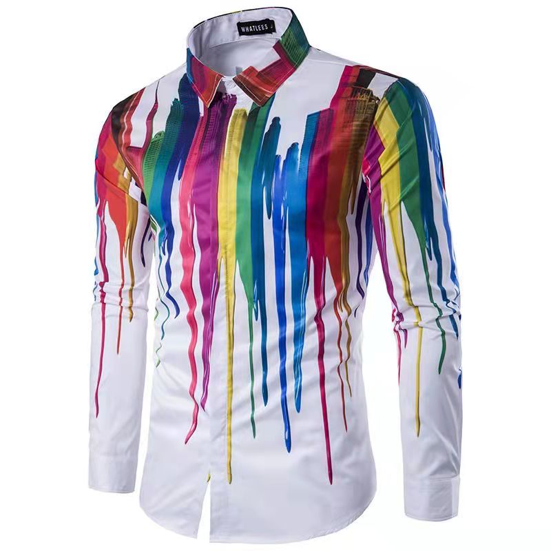 Ink splashed 3D printed long-sleeved shirt