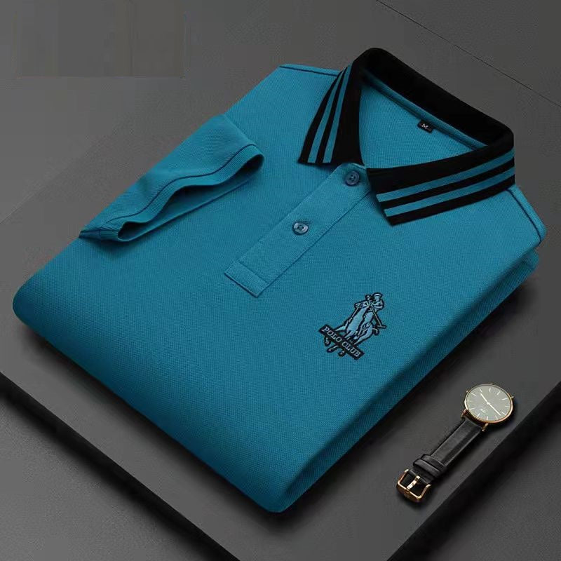 2023new cotton breathable embroidered polo shirt