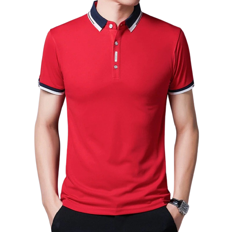 Elegant Solid Color Polo Shirt