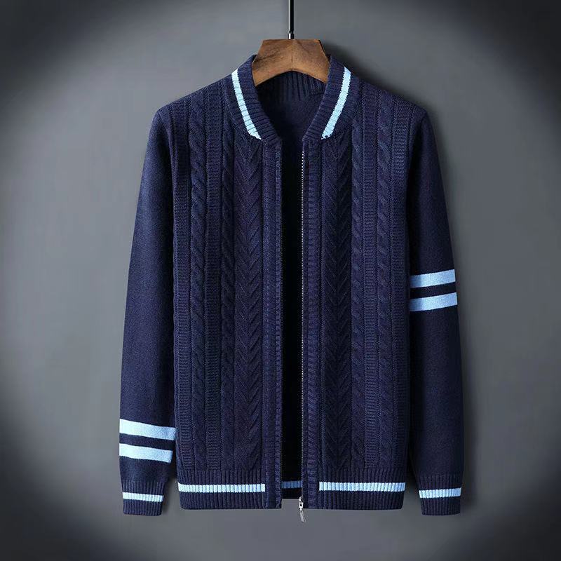 All-Match Striped Thick Knitted Cardigan