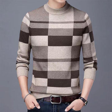 Men's Warm Check Cashmere Sweater [9 Colors]