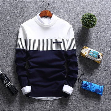 2021 New Men's Winter Pullover Wool Striped Knitted Sweaters