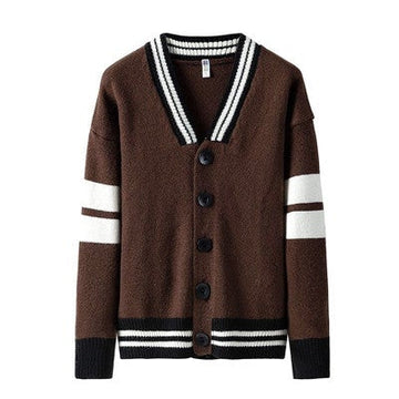 Jacquard Plus Velvet College Cardigan