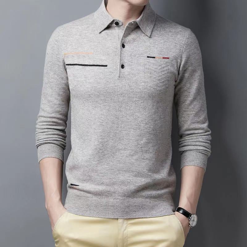 Men's Casual Wool Polo Sweater