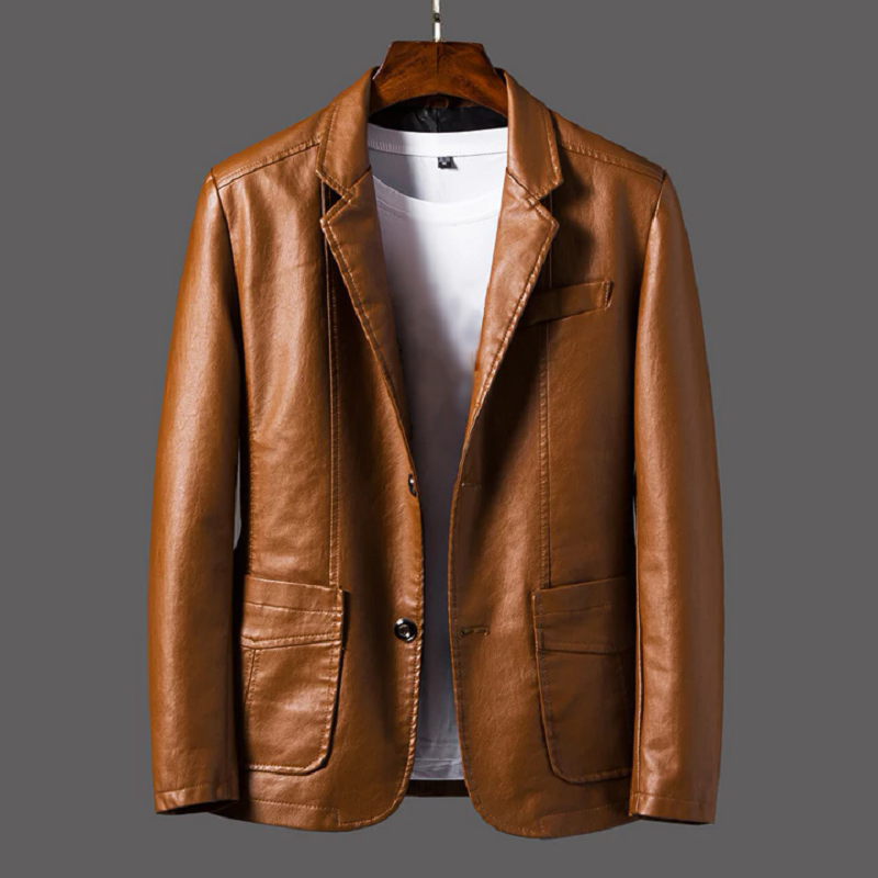 Men's Business Handsome Leather Suit Jacket