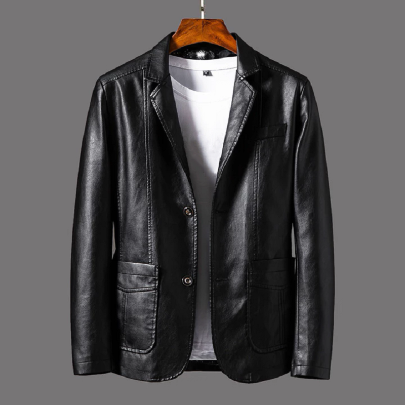 Men's Business Handsome Leather Suit Jacket