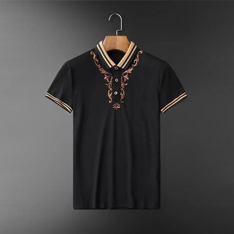 Embroidered Knit Short-sleeved Polo Shirt