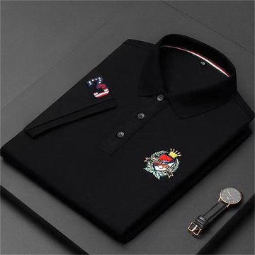 Cotton Embroidered Crown Polo Short Sleeve