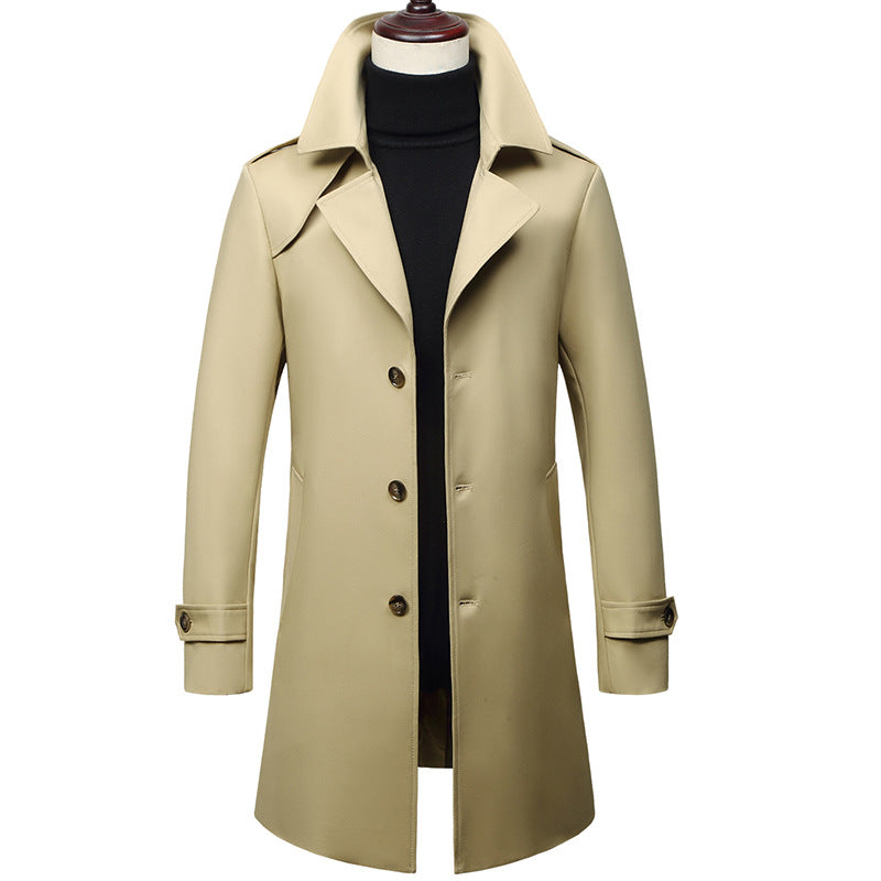 Men's Single-breasted Classic Trench Coat