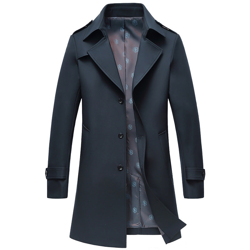 Men's Single-breasted Classic Trench Coat