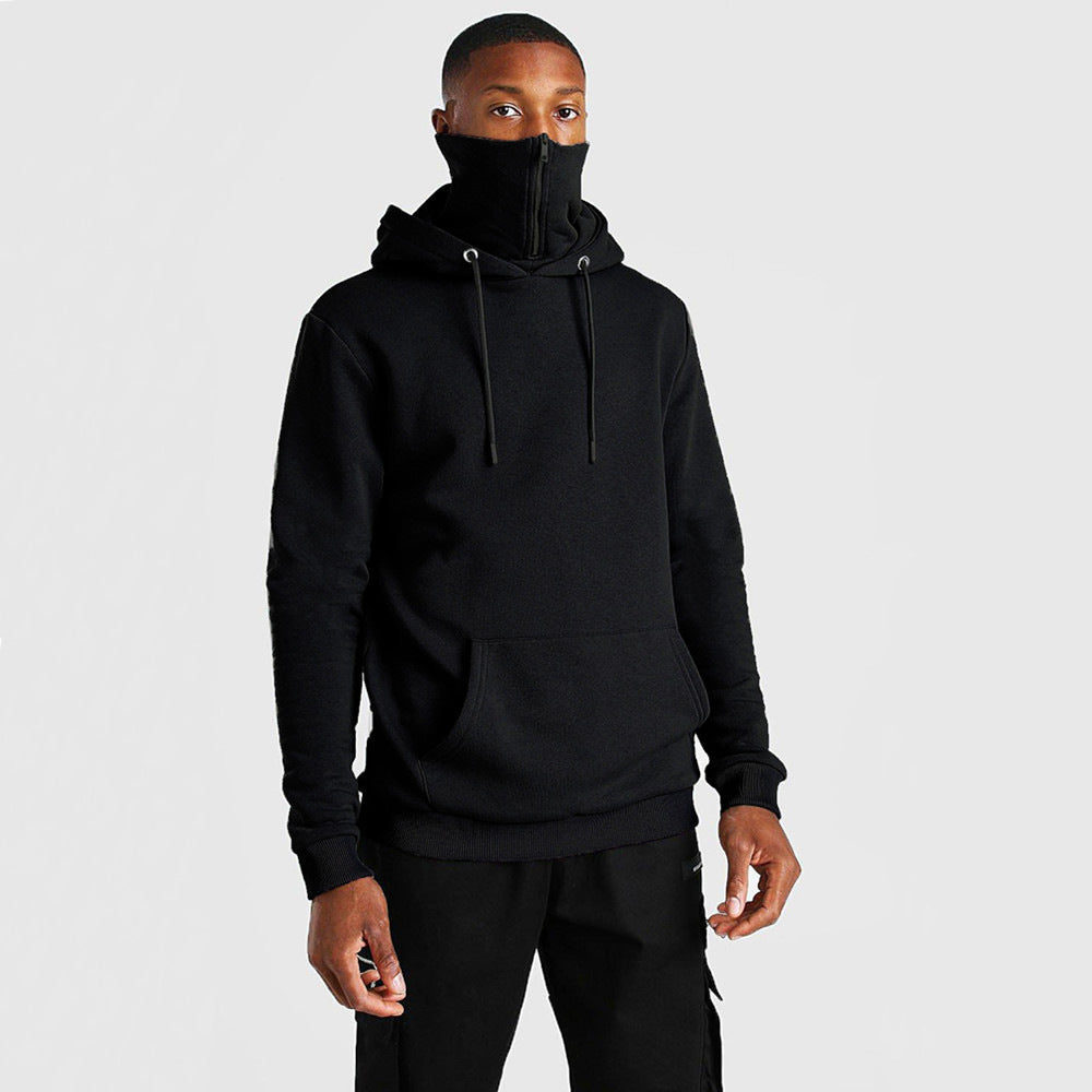 Men's Hooded Mask Zipper Fleece Hoodie