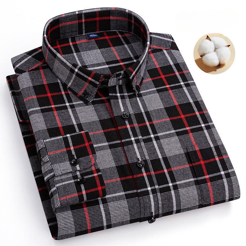 New Men's 100% Cotton Plaid Casual Long Sleeve Shirt