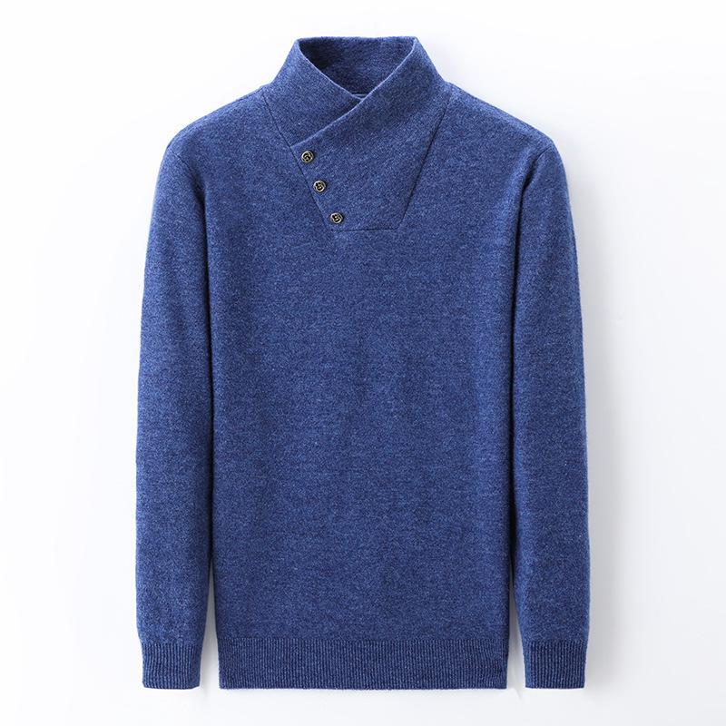 Men's High Neck Button Cardigan Casual Sweater