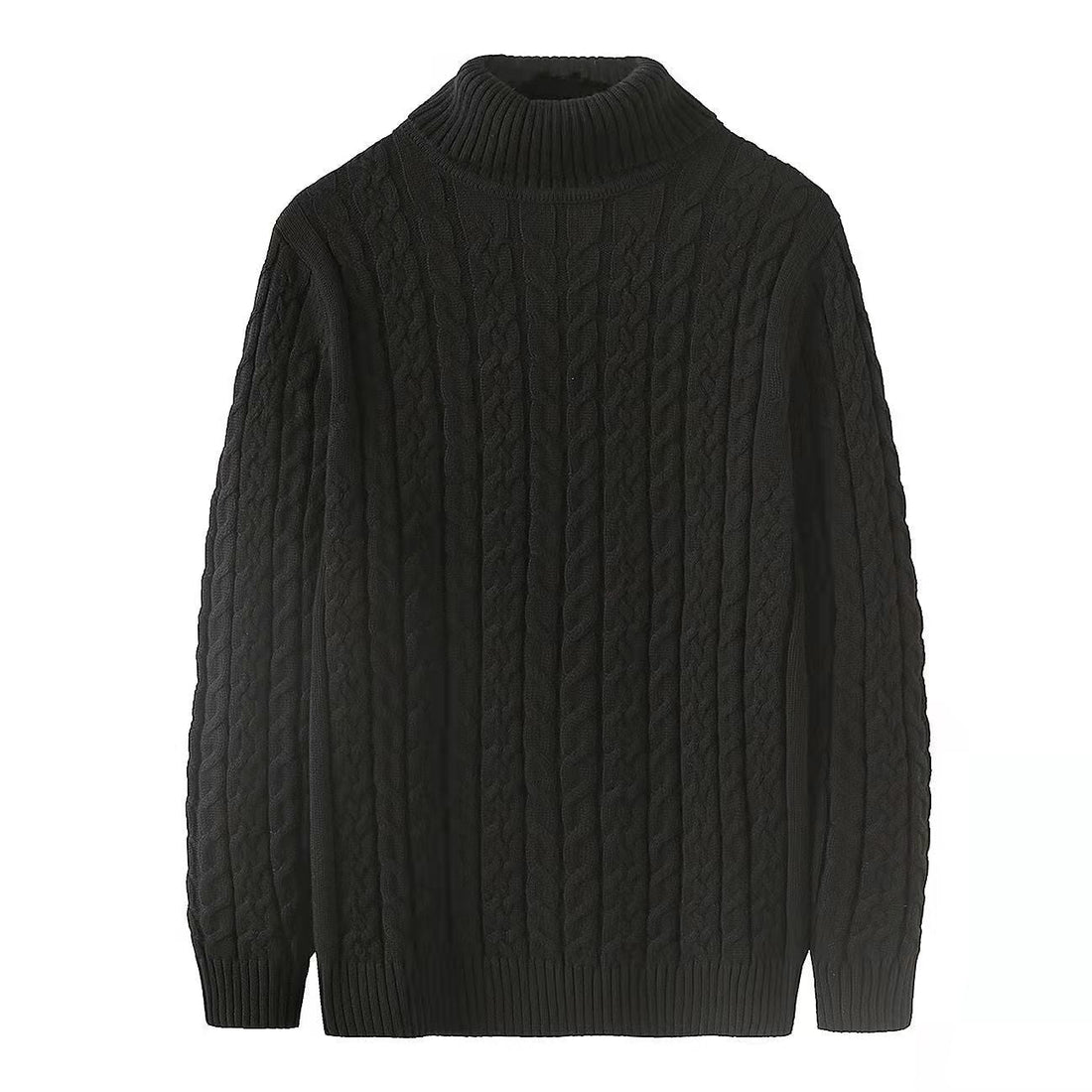 thick turtleneck solid color sweater