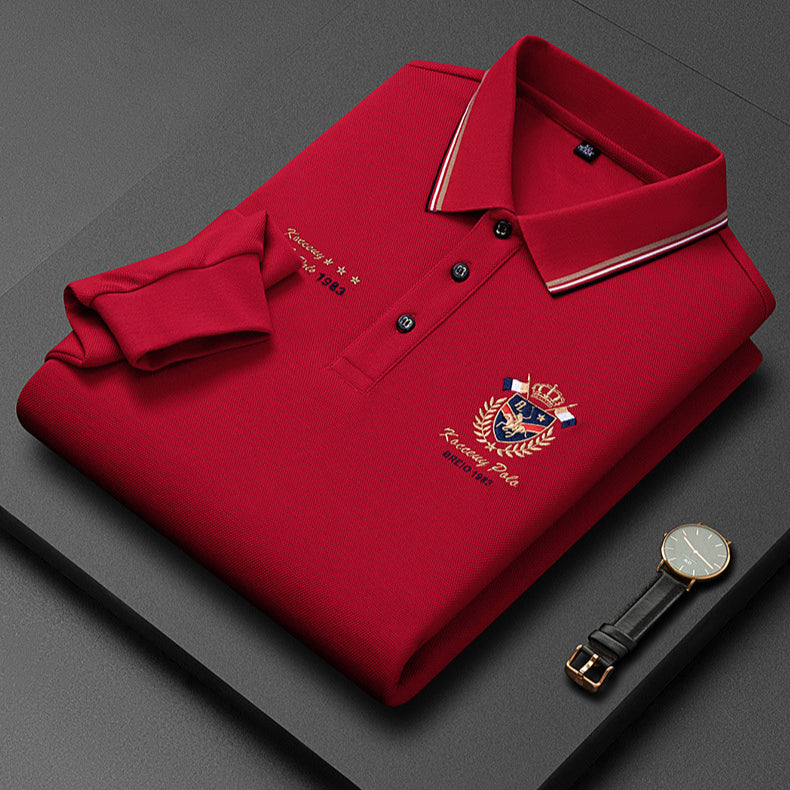 Men's Fashion Lapel Long Sleeve POLO Shirt