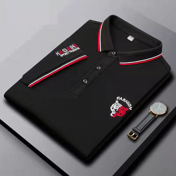 new tiger head embroidered polo shirt