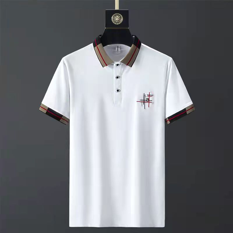 cotton lapel casual polo shirt