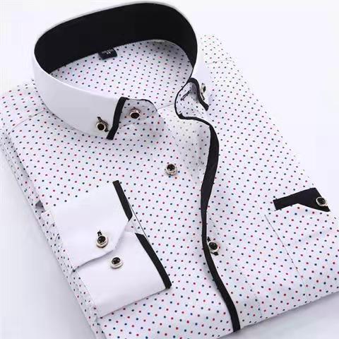 Business casual thin print shirt