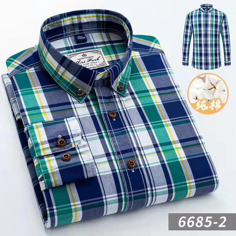 Cotton business plaid shirt