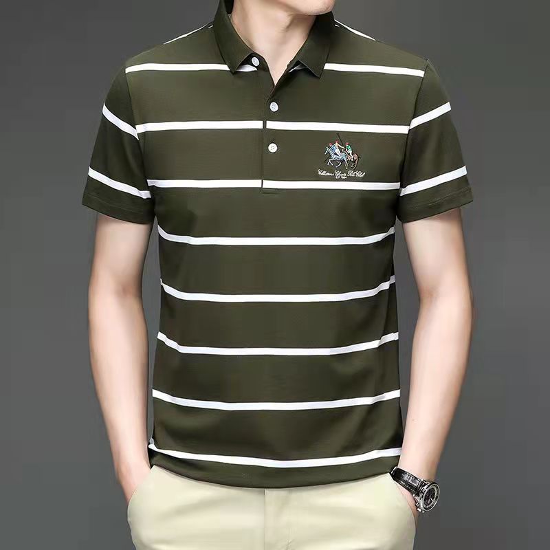 classic striped business casual polo